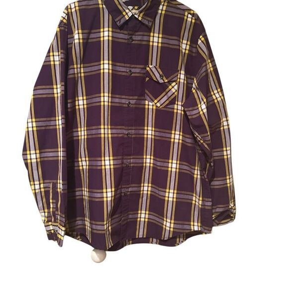 Magellan Outdoors Purple and Yellow Casual Button Down Shirt - Picture 1 of 6